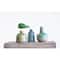Green &#x26; Blue Textured Stoneware Vase Set